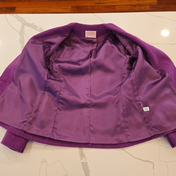 VTG Pendleton Womens Tweed Virgin Wool One Button Blazer Size 6P - Picture 9 of 11